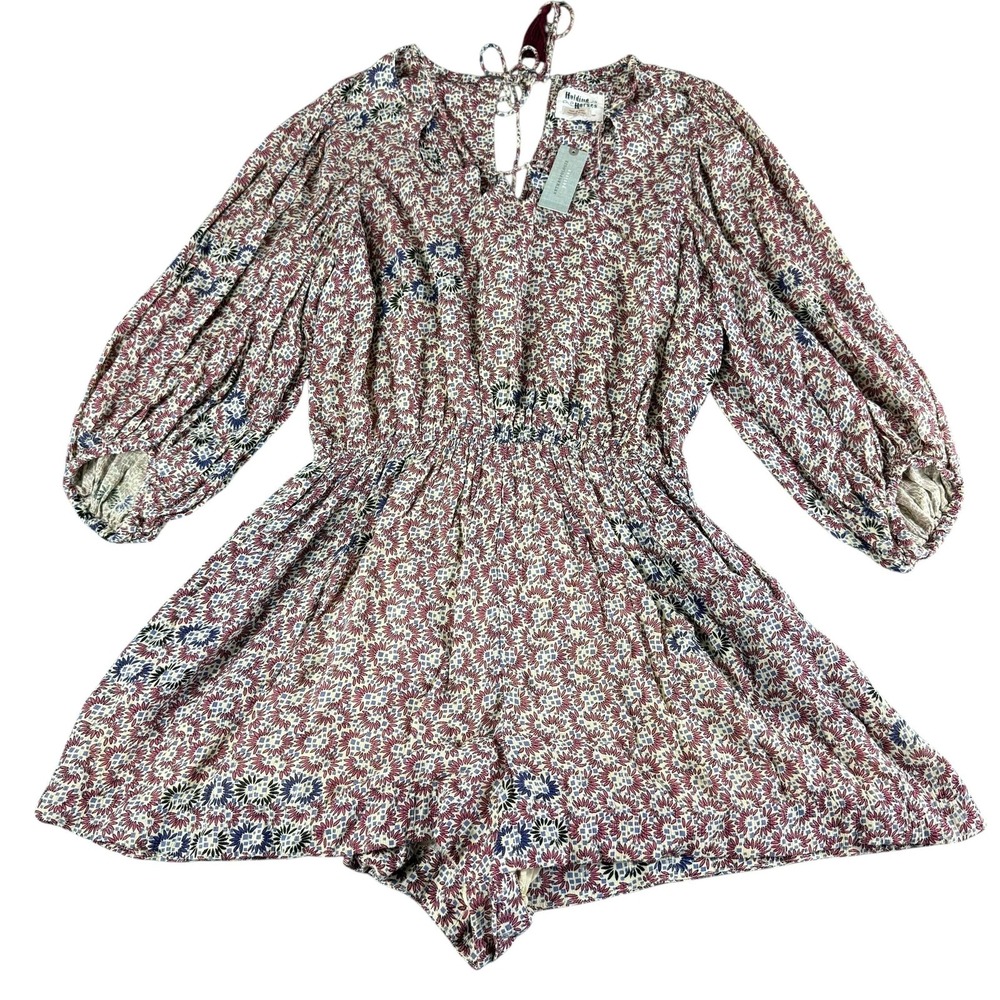 Holding Horses Romper Womens Medium Petite Boho Long Sleeve Tassel NWT‎ Jumpsuit